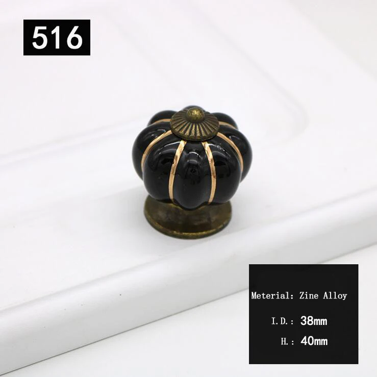 black Цинковый сплав ручки ящика 40 мм шкафа тянет кухонные ручки мультфильм Тыква мебель ручка для мебель для детской аппаратуры - Цвет: black