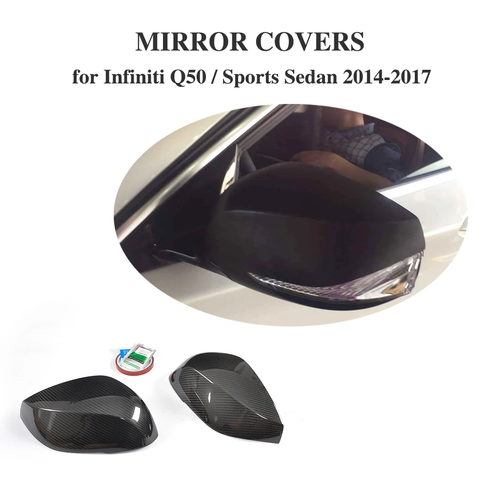 Add On Style DRY Carbon Fiber Rear View Mirror Cover Caps For Infiniti