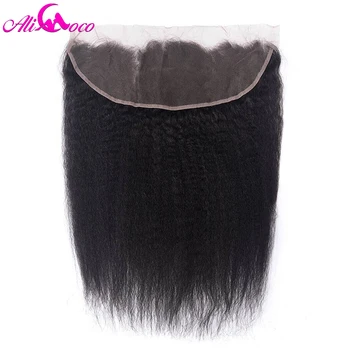 

Ali Coco Brazilian Kinky Straight Hair 13X4 Ear To Ear Lace Frontal 8-20 Inch Non-Remy Human Hair Closure With Baby Hair