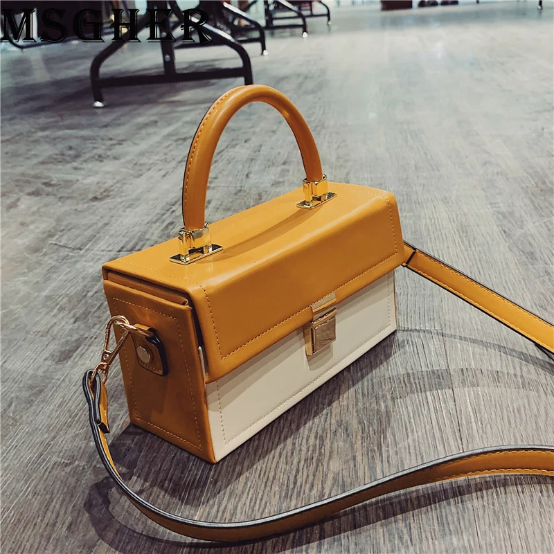 

MSGHER Handbagas Women High Designer Panelled Bags Female Casual Small Shoulder Bags Quality PU Crossbody Bags