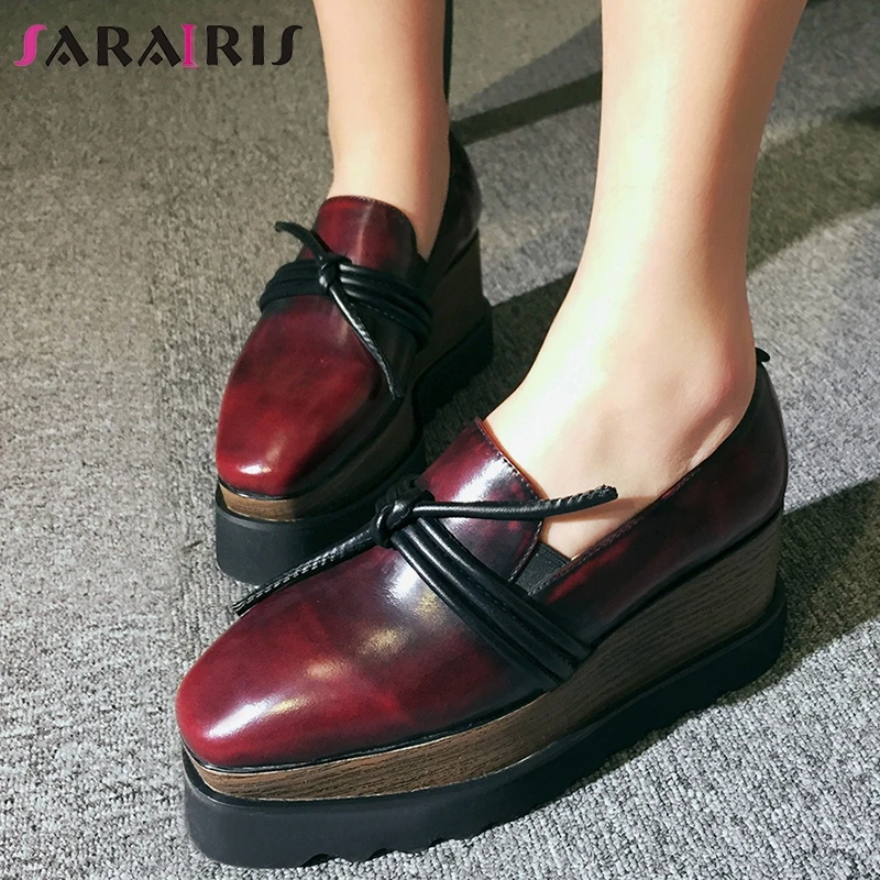 Décontractées Plats Sarairis Mocassins Femmes Chaussures Dames Rouge Nouvelle Confortable 2019 forme 42 Vache Plat Grande vin Femme Noir Pour 33 blanc Véritable Plate Cuir Taille En zfUznr