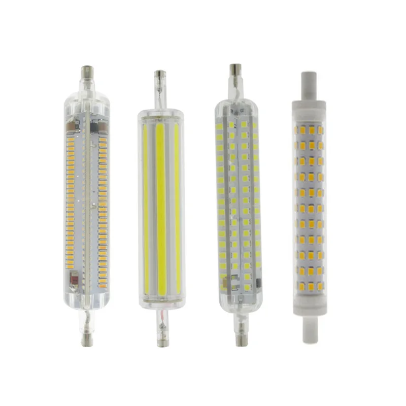 Beste SMD4014 2835 COB Siliconen R7S LED Gloeilamp 78mm 118mm r7s led Licht 220 V 110 V J78 J118 360 graden Lamp Vervangen Halogeen Licht