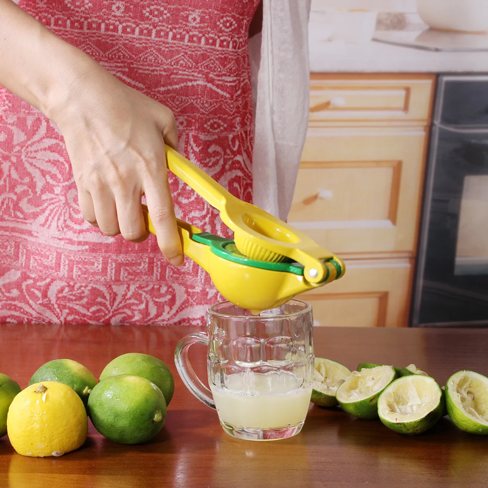 Lemon Squeezer Manual, Max Juice Extraction Citrus Squeezer Hand Press Easy To Use For Lemon Lime Cirtus Orange Fruits Yellow