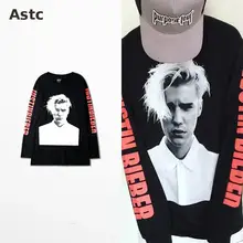 Justin Bieber T-shirt Zweck Tour Retro Unisex Langarm T-shirt Liebhaber Paar T-shirt Hip Hop Palace T Trasher Skateboard