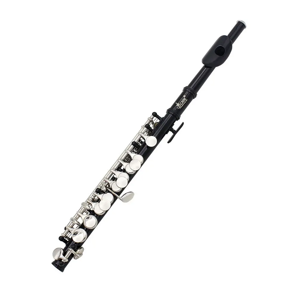 

2X Piccolo Ottavino Half-size Flute Plated C Key Cupronickel with Cork Grease Cleaning Cloth Screwdriver Padded Box black