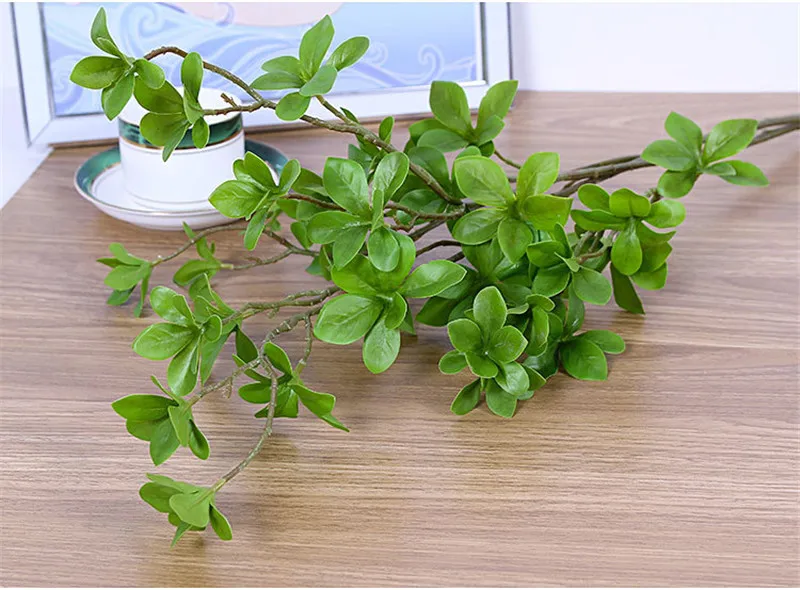

Artificial small tree branch for autumn fall home party Christmas Decoration Flowers arrangement faux foliage fake green leaves