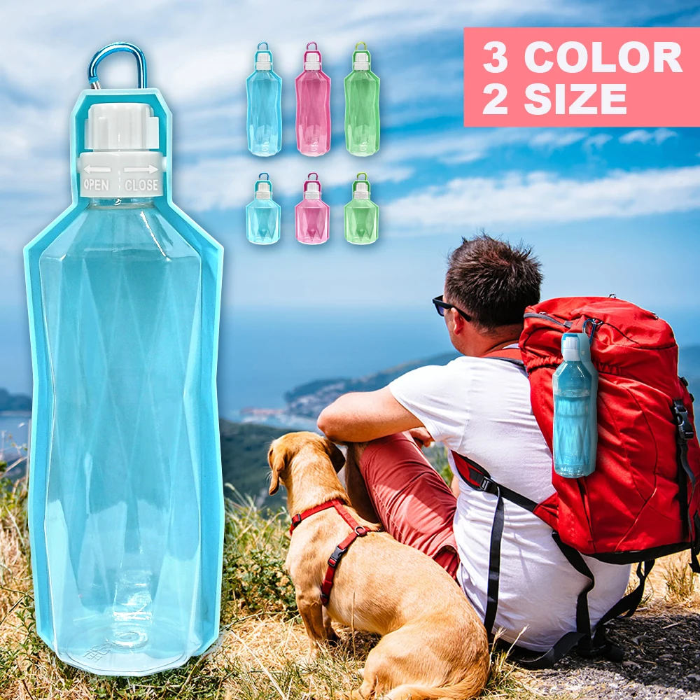 Портативная бутылка для воды для собак, кошек, щенков, питьевая бутылка для домашних собак, диспенсер для воды для прогулок на открытом воздухе, путешествия, 250 мл, 500 мл, розовый, синий