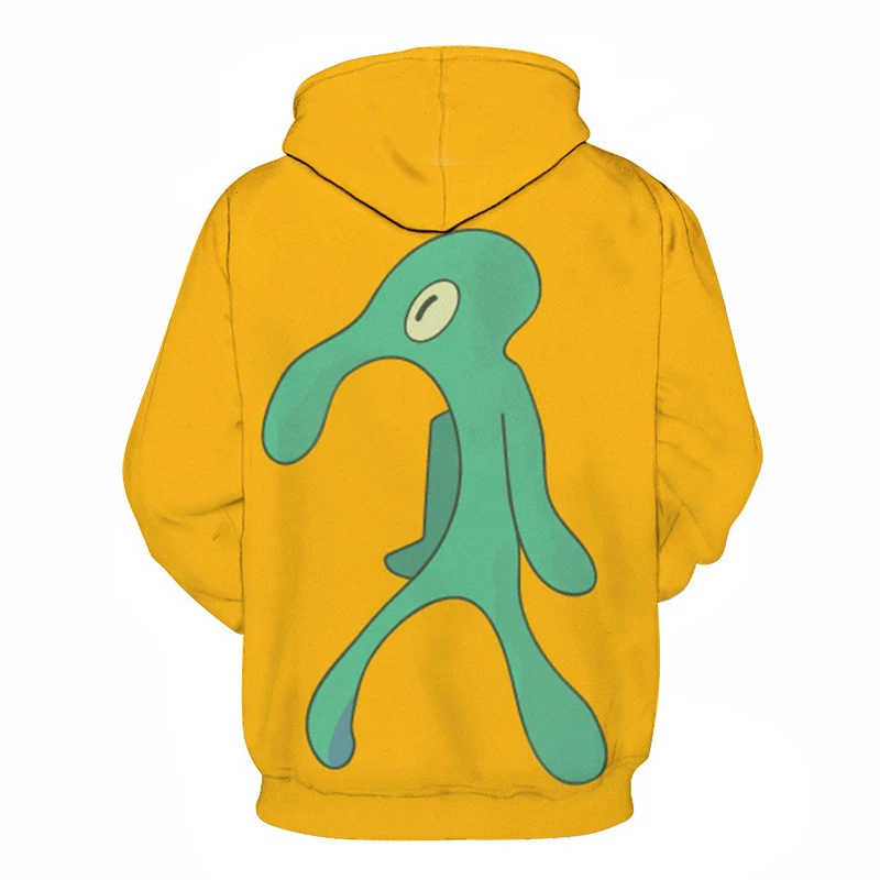 Bold Brash Squidward Hoodie Men Women 2018 Spring Autumn Long Sleeve Pullover Hoody Tops All Over Printed 3D Hoodies Sweatshirts
