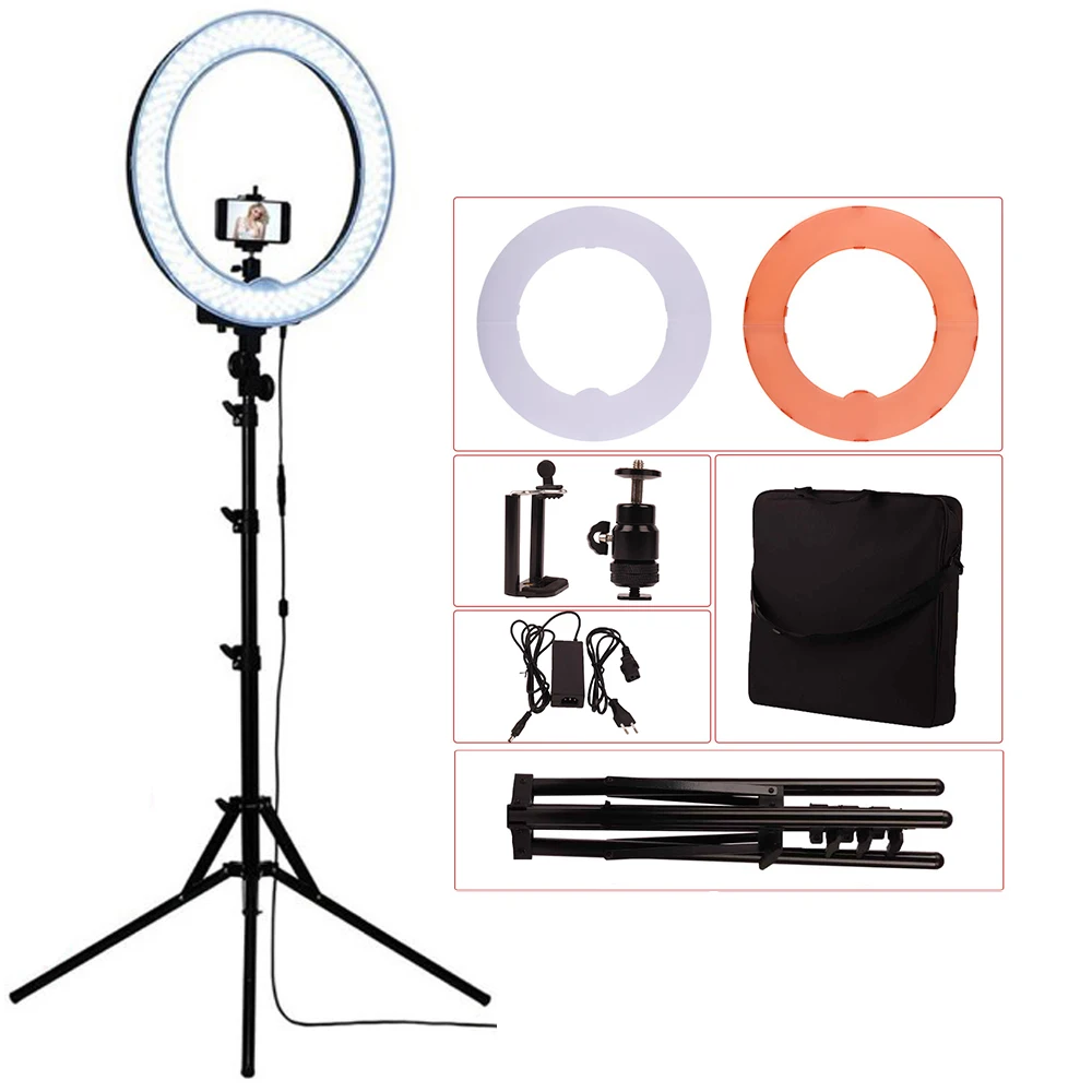 

Professional 18inch Led Ring Light 3200K-5500K With Light Stand Tripod For Photographic DSLR Camera Photo Photography Studio