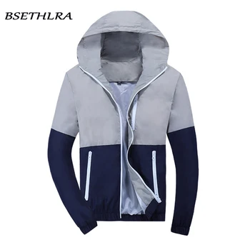 

BSETHLRA 2020 New Mens Jackets Autumn Spring Casual Jaqueta Masculina Thin Windbreak Outwear Patchwork Design Fashion Mens Coat