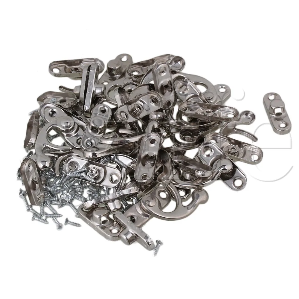 

20 x Silver Vintage Jewelry Case Iron Horn Left Hook Lock 3.2 x 2.8 CM