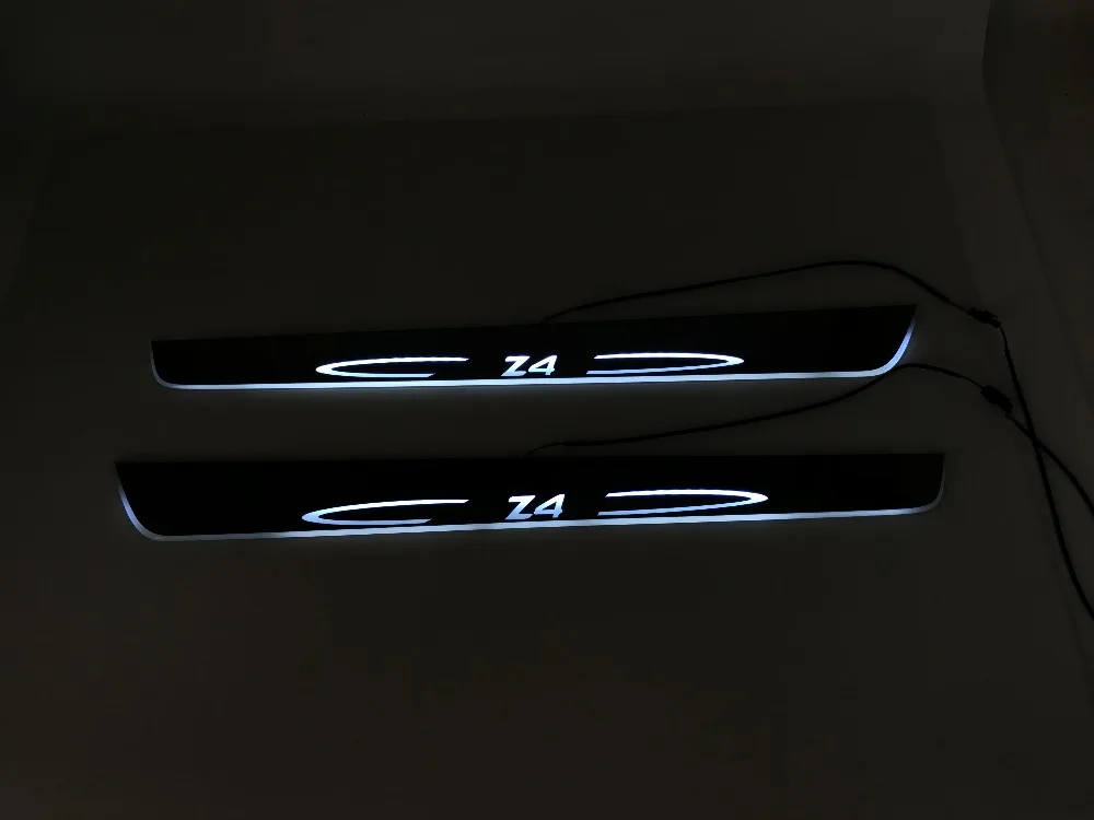 

Qirun customized led moving door scuff plate sill overlays linings threshold welcome decorative lamp for BMW Z4
