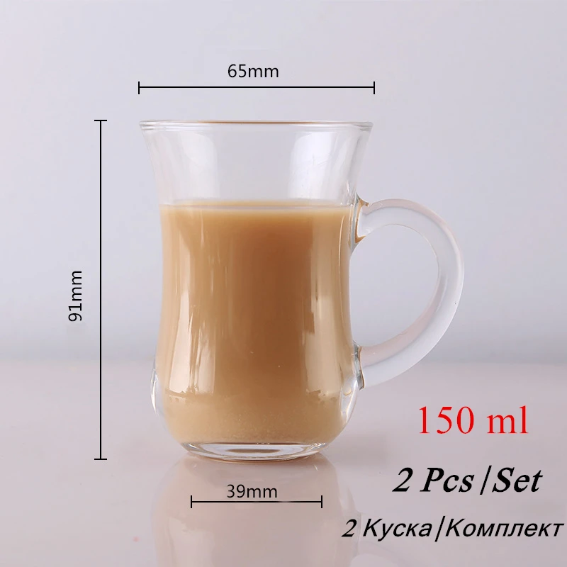 2 шт./компл. стеклянная чашка для чая и воды питьевая посуда дома офиса кофе молока