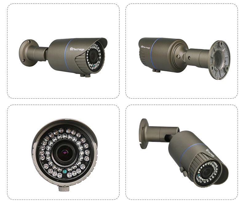 Techage 2.0MP 4.0MP 2,8-12 мм варифокальный объектив 48 в POE ip-камера наружная Водонепроницаемая P2P ONVIF CCTV камера видеонаблюдения