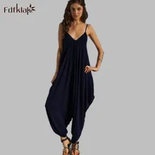 2017 Summer Women’s Harem Romper Jumpsuit Coveralls Playsuit Spaghetti Strap Deep V-Neck Large Size Women rompers Q1014