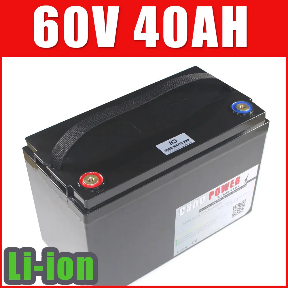 

60V Lithium ion Battery 1000W 2000W 3000W Electric bike Scooter Motorcycle Li-ion Battery Pack IP68 waterproof Case