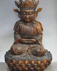 Тибет буддизм храм бронзовый свинка лотос Кван юн Гуаньинь Бодхисаттвы статуя будды