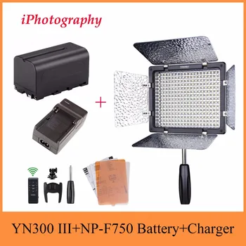Yongnuo YN300 III 3200K-5500K Pro LED Video Light On Camera Lighting for Wedding +NP-F750 Battery + Charger for Canon Nikon etc Yongnuo YN300 III 3200K-5500K Pro LED Video Light On Camera Lighting for Wedding +NP-F750 Battery + Charger for Canon Nikon etc