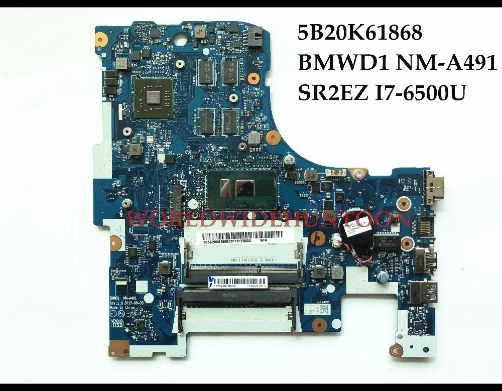 

High quality New BMWD1 NM-A491 for Lenovo IdeaPad 300-17ISK Laptop Motherboard 5B20K61868 SR2EZ I7-6500U DDR3 2GB 100% Tested