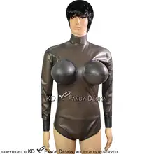 Прозрачный черный сексуальный латексный купальник с надувной грудью боди костюм комбинезон резиновый боди LTY-0082