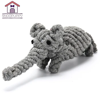 

Pet Dog Toys For Molar Bite Tooth Cleaning Dog Interactive Toys Lovely Elephant Shape Handmade Braided Cotton Ropes Toys XF0038