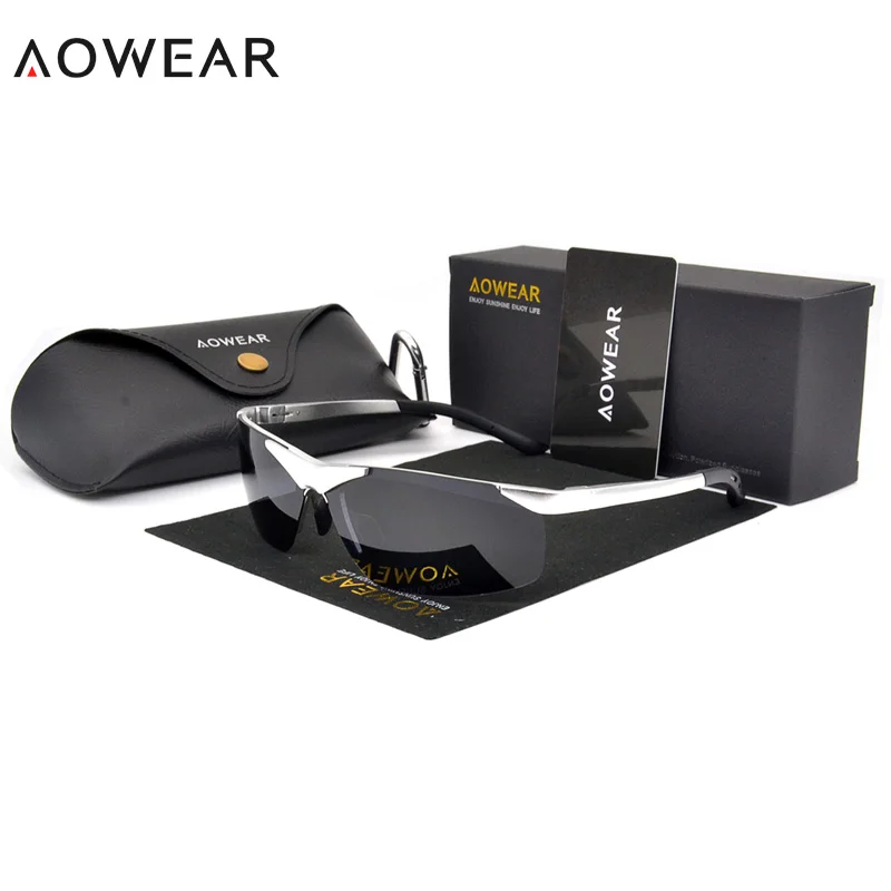 

AOWEAR Brand Sports Sunglasses Men Polarized Aluminum Magnesium Outdoor Sun Glasses High Quality UV400 Goggles Oculos De Sol