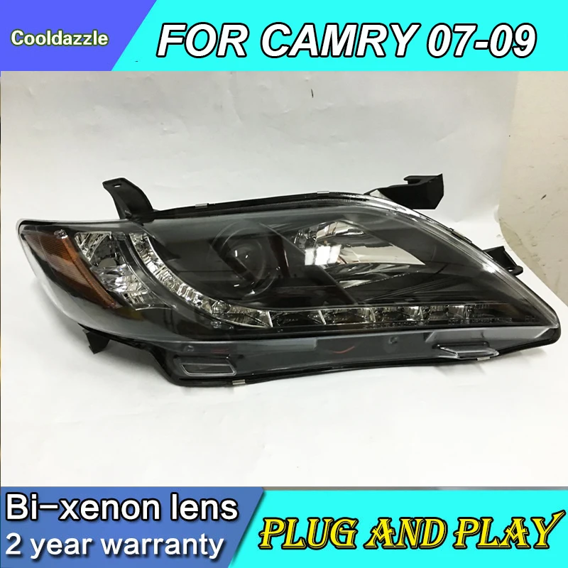 Для TOYOTA Camry светодиодный головной фонарь фары 2007 2008 2009 год с ксеноновыми дневными ходовыми огнями DRL поворотные огни