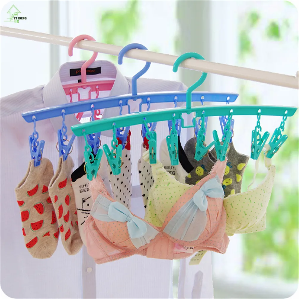 YIHONG Clothes Hanger plastic hangers multifunctional airer socks a