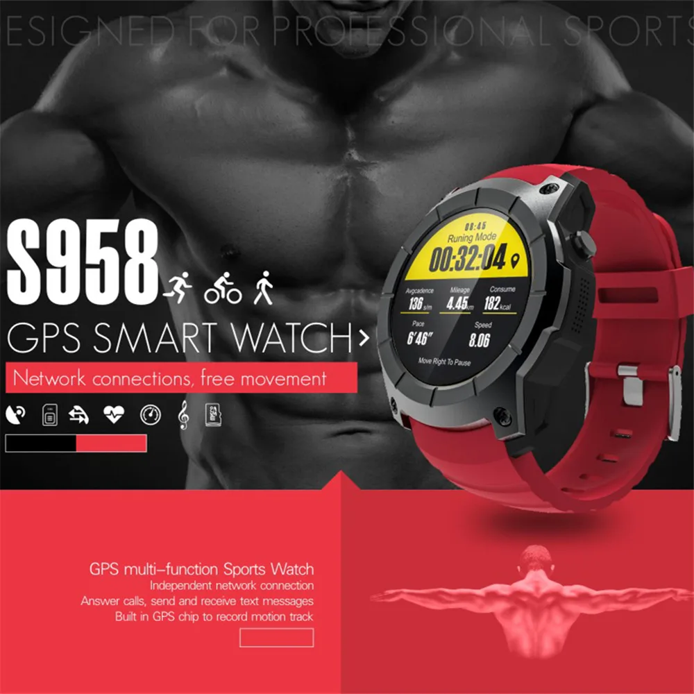 

OGEDA Men GPS Smart Watch Answer/Dial Call Swim Shock Resistant Bluetoooth Sport Heart Rate Barometer Monitor for Android IOS