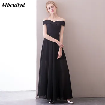 

Mbcullyd Sexy Side Split White Black Bridesmaid Dresses Long Elegant Chiffon Dress Women For Wedding Party Cheap Party Gowns