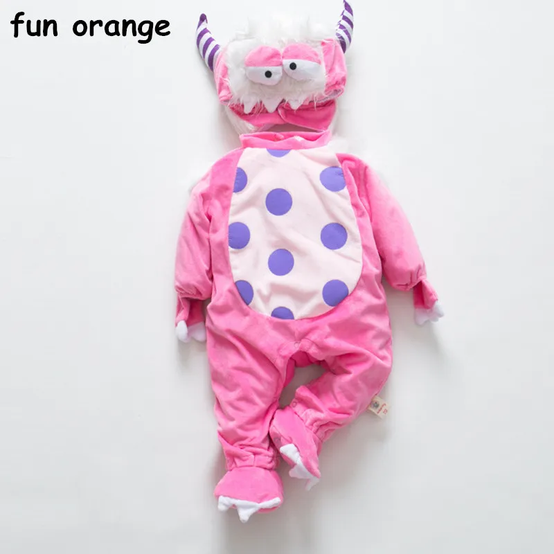 

Fun Orange Baby Siamese Romper winter Infant Thickened Siamese Joker baby Jumpsuit