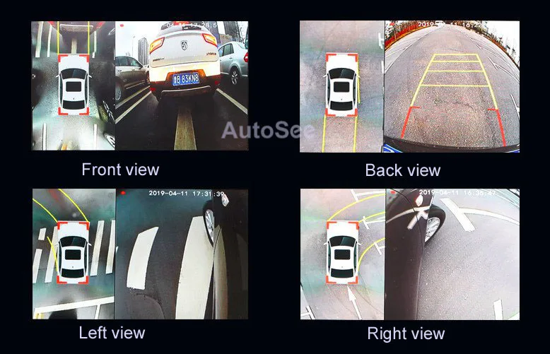Автомобильная система круглого обзора 360 камера birds eye 4 way DVR 1080 P, активная траектория на выбор