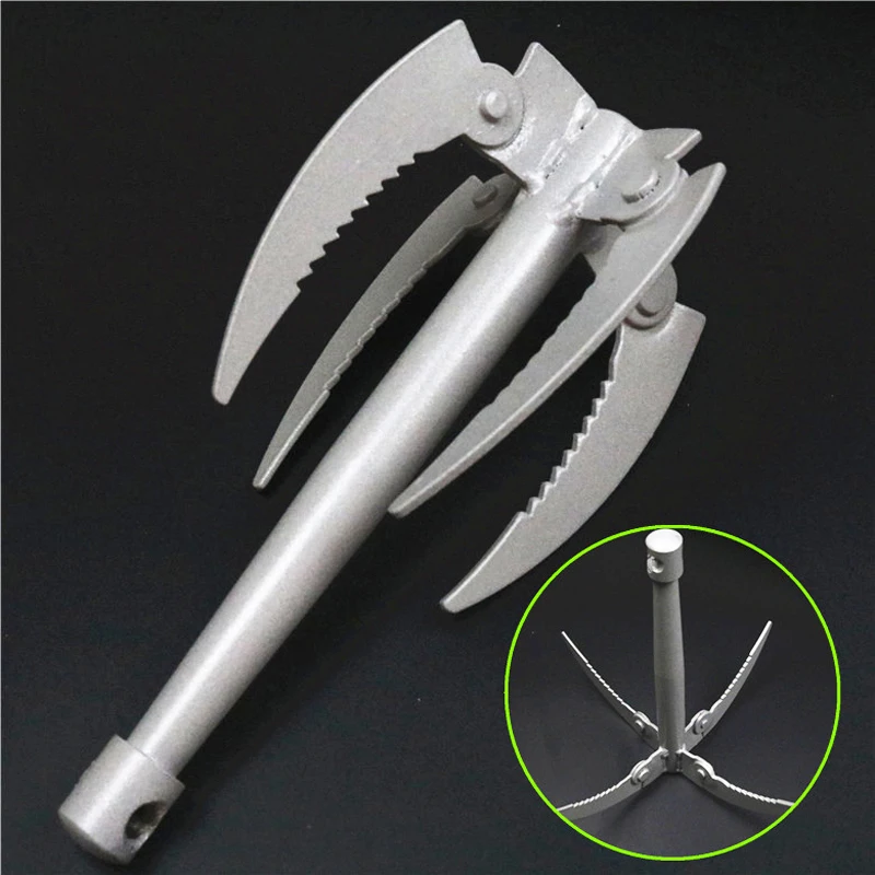 01 JDSR Folding Four-Tooth Anchor Knife Mowing Knife Garden Plants Weeder Weed Remover Water Grass Sickle For Seaweed Cutting Tools