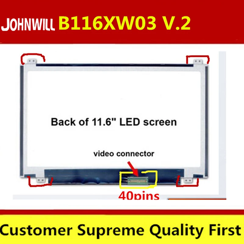 

11.6 "HD 1366*768 For Acer Aspire One 722 725 Laptop led display LCD Screens 100% Original B116XW03 V.2 N116BGE-L41 N116BGE-L42