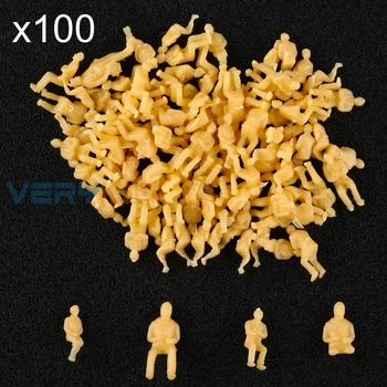 

100Pcs All Seated Figures HO scale 1:100 Unpainted People Model Railway