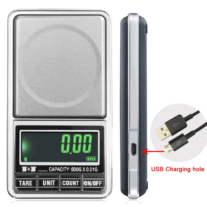 Портативный Прецизионный цифровой мини карман USB 600 г/0 01 г алмазная зерновая