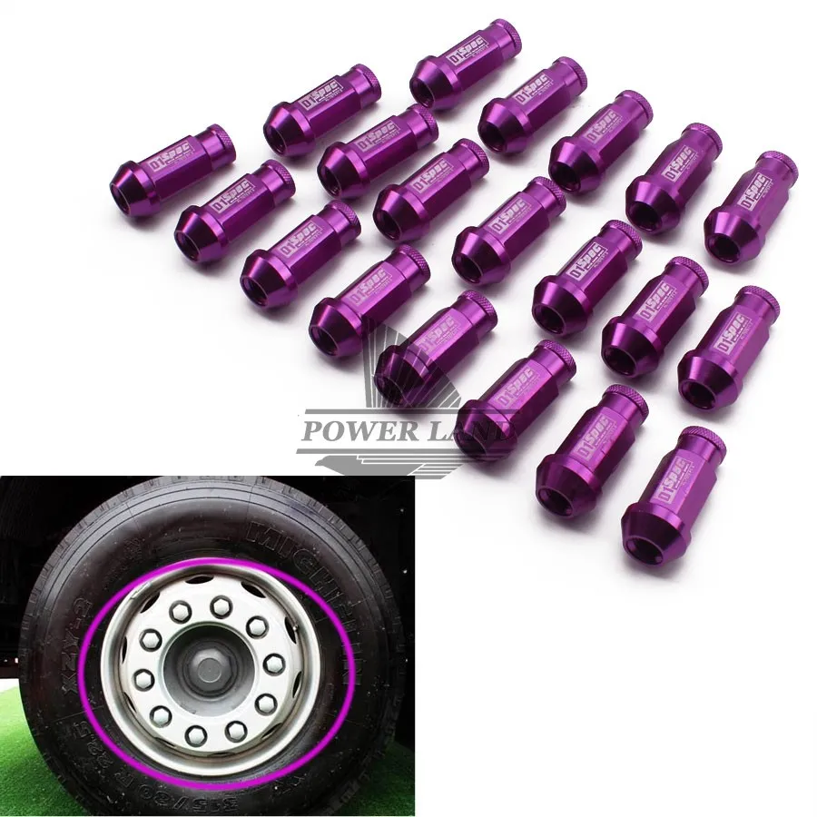 Hight Quality Billet Aluminum Car Styling 20pcs D1 Spec Racing Purple Wheel Lug Nuts M12X1.5