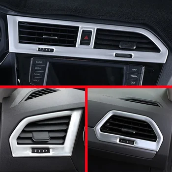 

ABS Pearl Chrome Inside Interior middle Air-Condition Vent Outlet Cover Trim For Volkswagen VW TIGUAN L 2017 2018