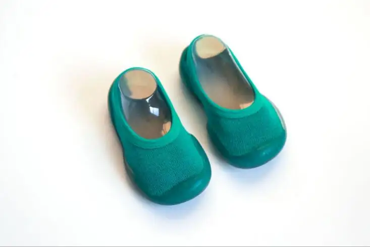 Детские башмачки для малышей, детская обувь, Нескользящие мягкие хлопковые толстые ботинки, носки-тапочки, носки, 12 цветов, 6 размеров, tz05 - Цвет: green