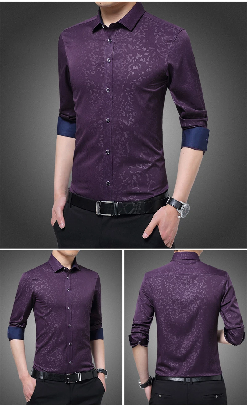 TFETTERS новейшего размера плюс Мужская светская рубашка с длинными рукавами, не железная Мужская рубашка с цветком, мужская рубашка для бизнеса, импортированная из Китая
