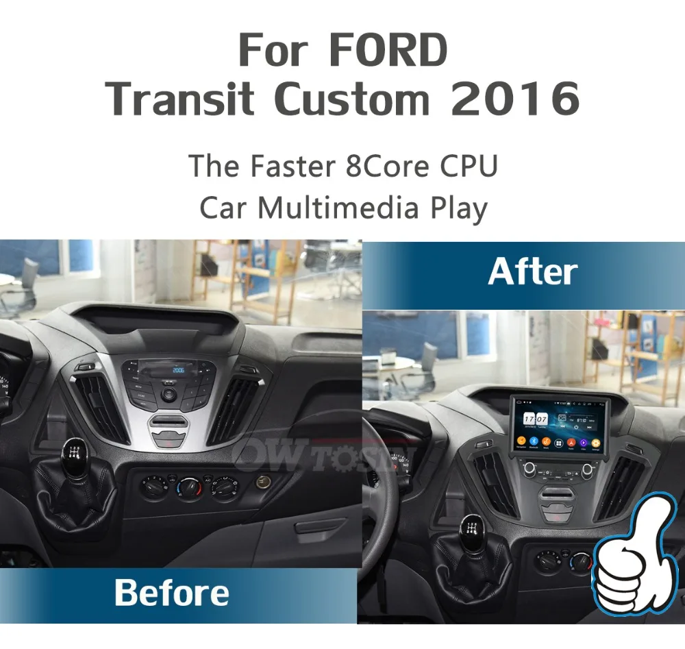 " ips 1920*1080 8 ядерный 4G+ 64G Android 9,0 автомобильный dvd-плеер для Ford Transit Custom 2013 DSP радио gps