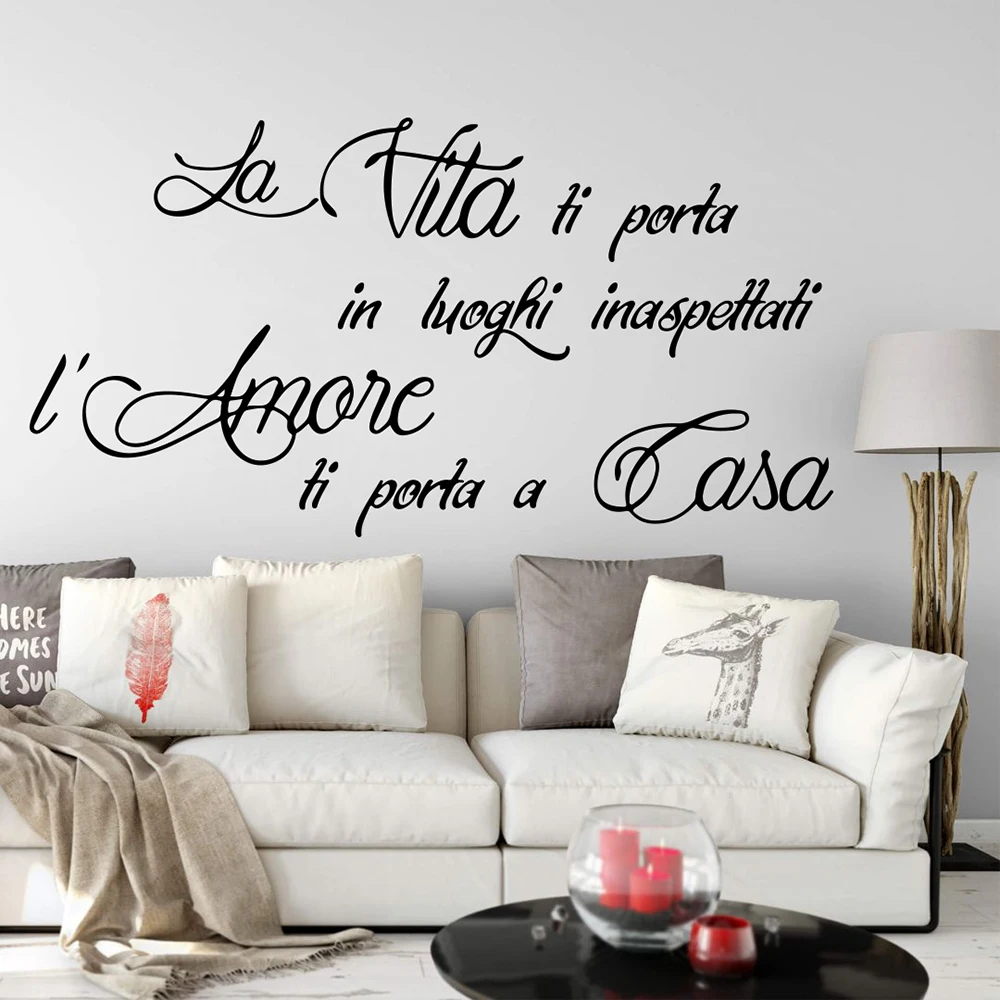 

Italian Life Brings You To Places Unexpected Quote Wall Sticker Bedroom Kids Room Italy Life Quote Wall Decal Living Room Vinyl