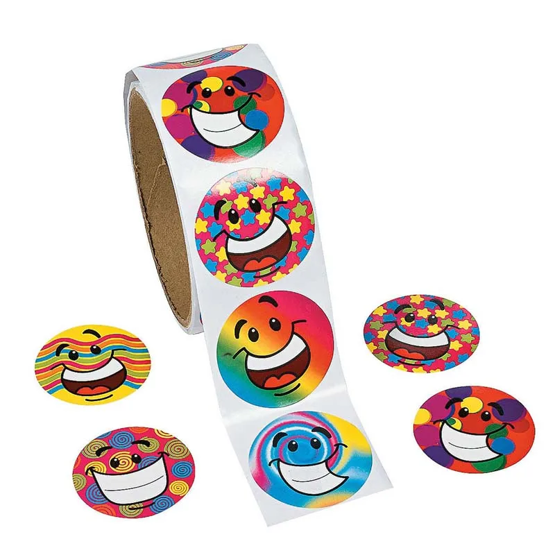 100pcs/1 roll reward stickers roll children sticker scrapbooking star 3D cartoon characters humorous Toys for Kids