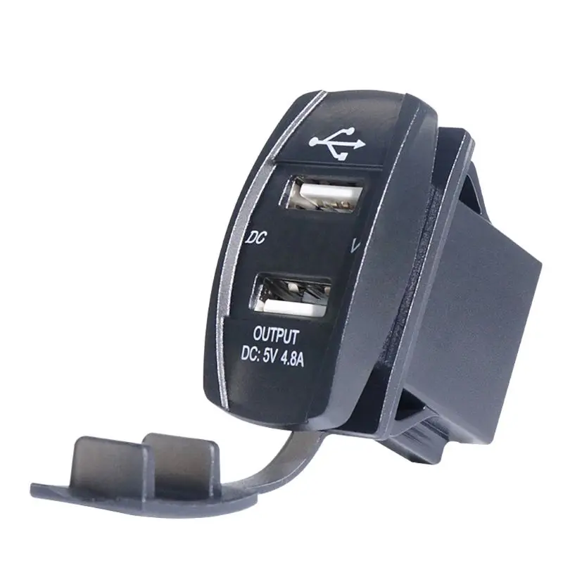  Wasserdicht 12V 12V Auto Boot Dual USB Port Auto Ladegerät LED Voltmeter Handy Lade Adapter für iph