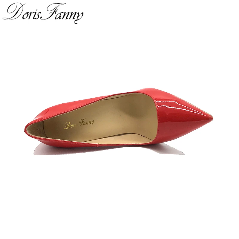 DorisFanny/классические женские свадебные туфли Красного Цвета Вечерние туфли на высоком каблуке 8 см, 10 см, 12 см
