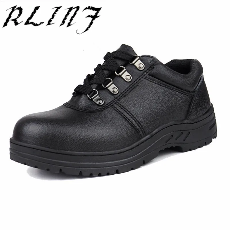 

RLINF Safe Working Steel Toe Cap Anti-smashing Anti-piercing Oil and Acid Wear-resistant Waterproof Protective Shoes