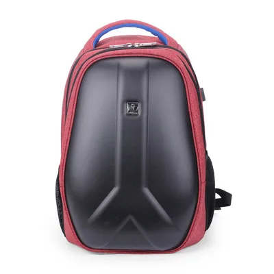 1" Большой Вместительный рюкзак для ноутбука, Модная компьютерная посылка, уличный мужской рюкзак, жесткий корпус, коробка, бизнес порт для зарядки, USB сумка - Цвет: Красный