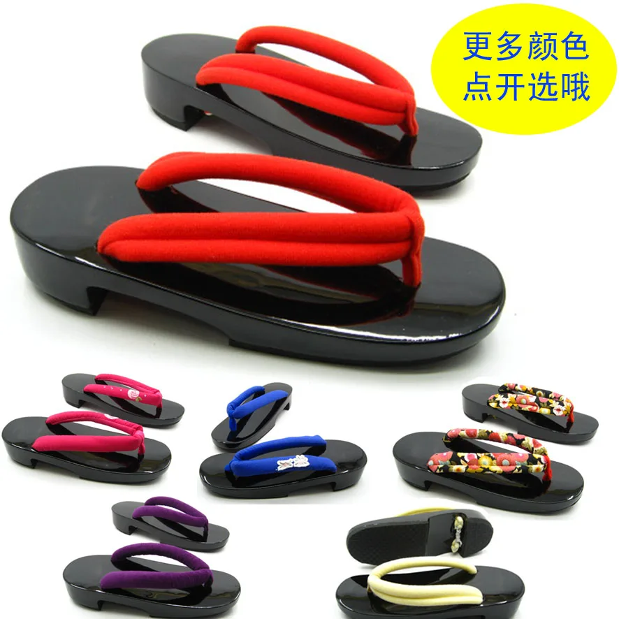 

2019 Hot Cosplay Prop!! Wood oil printing High quality geta Flops colors For Unisex in Stock free shipping