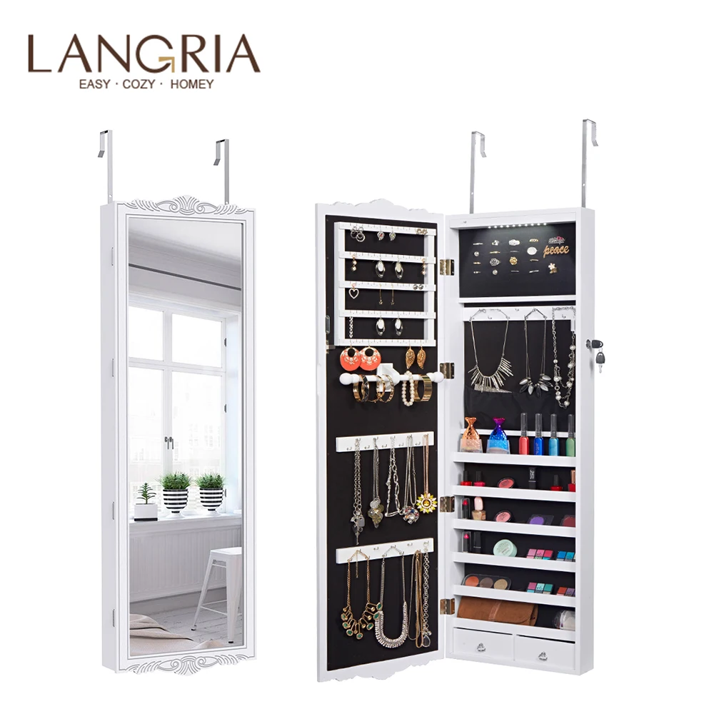 Langria Full Length Lockable Wall Mounted Over The Door Hanging