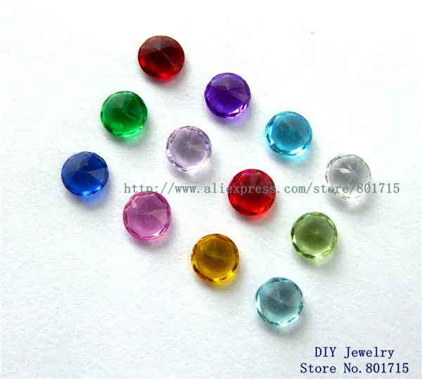 

12pcs mix color 4mm round birthstone floating charm for memory love locket as Mom Dad sister brother grandma gift